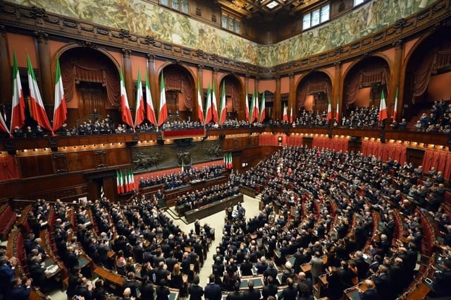 The Chamber of Deputies is the lower house of Italy.