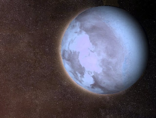 Artist's Impression of Gliese 581 c, the first terrestrial extrasolar planet discovered within its star's habitable zone.