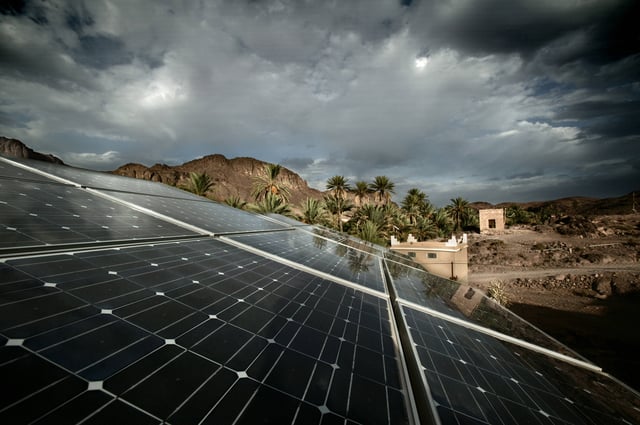 Solar cell panels in eastern Morocco