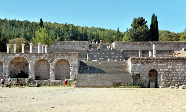 View of the Askleipion of Kos, the best preserved instance of an Asklepieion.