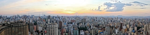 Panoramic view of Central Zone of São Paulo from Italy Building