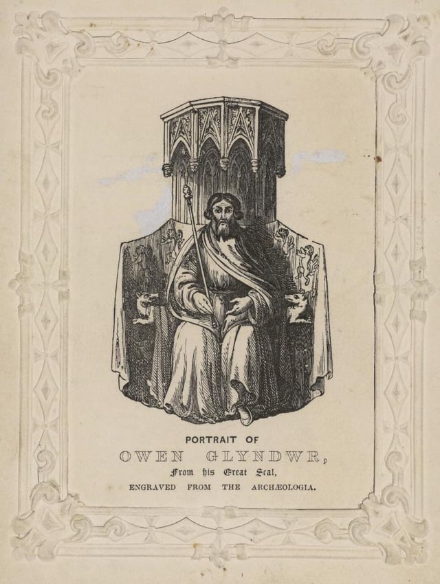 'Portrait of Owen Glyndwr, from his great seal', 19th century
