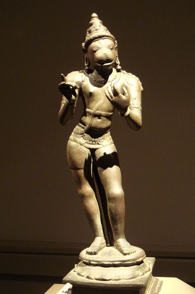 Standing Hanuman, Chola Dynasty, 11th century.