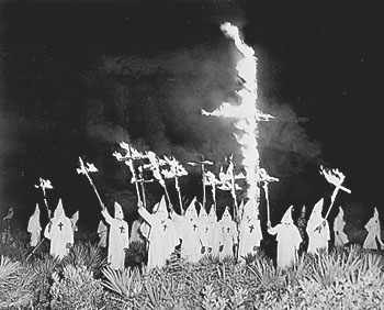 Members of the second Ku Klux Klan at a rally in 1923.