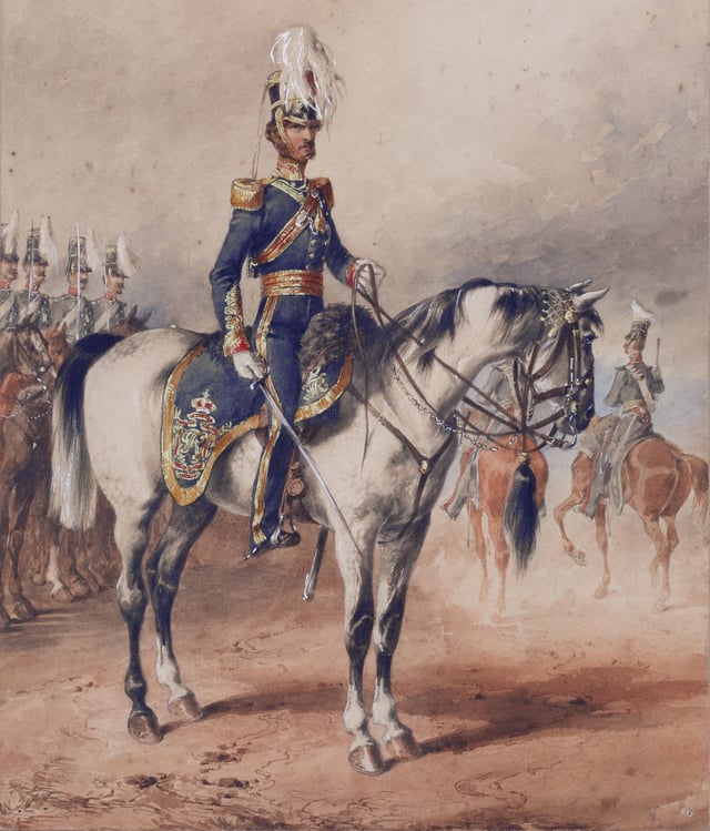 Lieutenant-Colonel George Paget, 4th (Queen's Own) Light Dragoons, Dublin 1850, who commanded the regiment during the Crimean War (Michael Angelo Hayes, 1850)