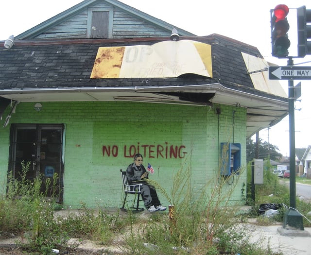Work on building in the Lower 9th Ward of New Orleans, August 2008