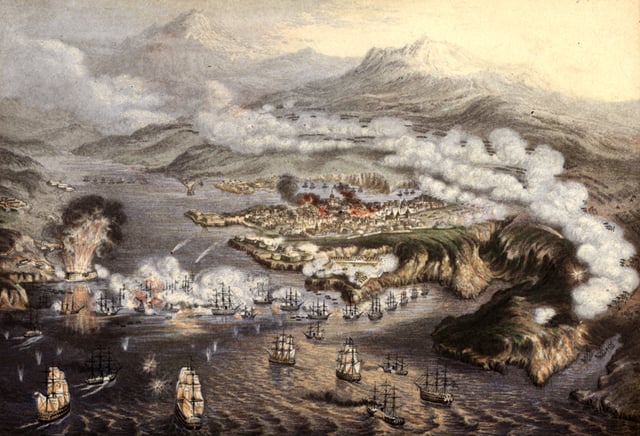 The eleven-month siege of a Russian naval base at Sevastopol during the Crimean War