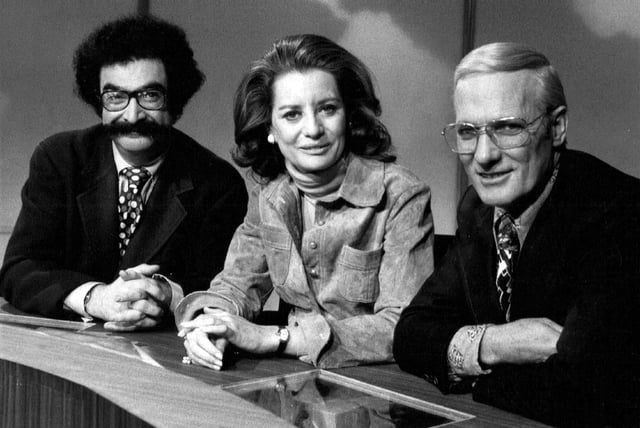 Gene Shalit, Barbara Walters, and Frank McGee in The Today Show, 1973.