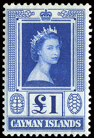 Postage stamp with portrait of Queen Elizabeth II, 1953