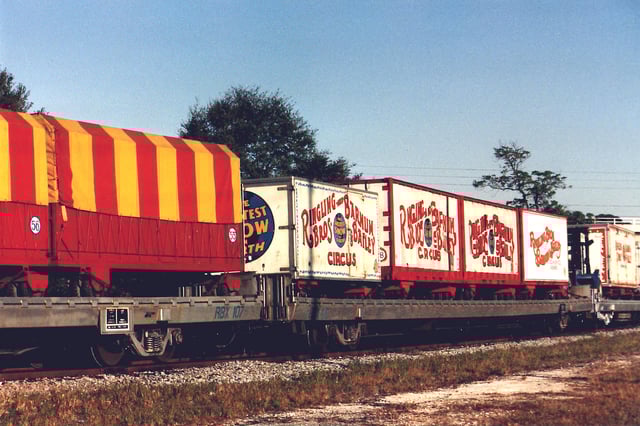Circus train rolling through Safety Harbor, Florida