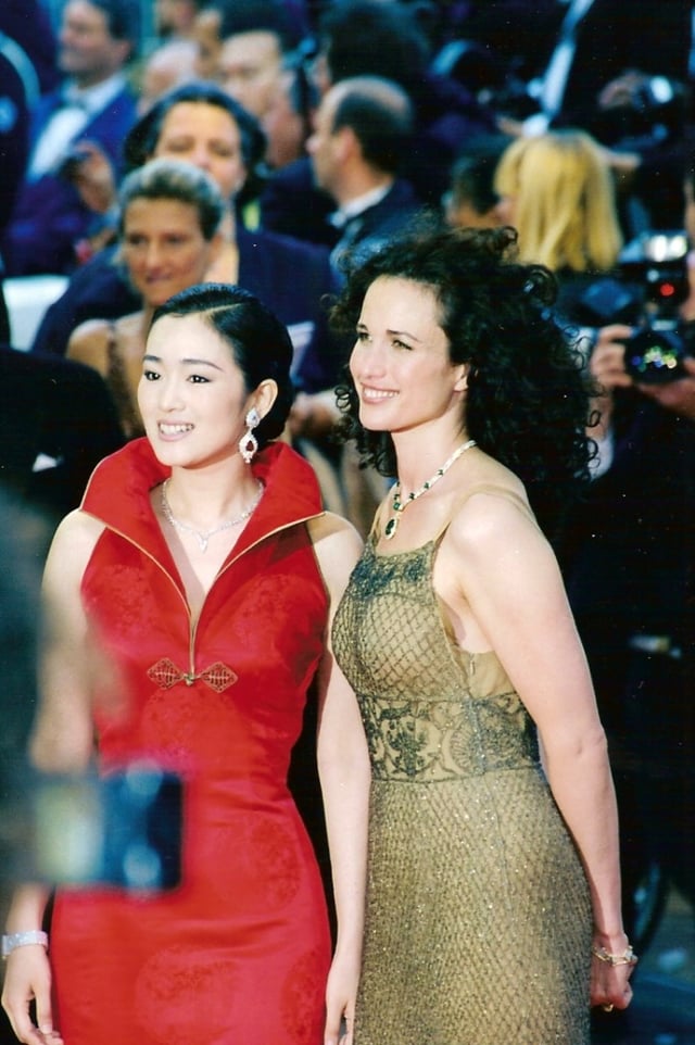 With Gong Li in 1998