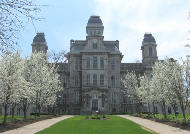 Hall of Languages, built in 1871–73, was the first building constructed on the Syracuse University campus