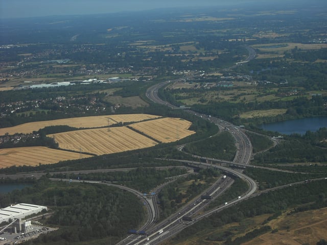 The M4/M25 motorway junction, near Heathrow Airport