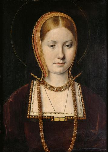 Portrait of a noblewoman, possibly Mary Tudor c. 1514 or Catherine of Aragon c. 1502, by Michael Sittow. Kunsthistorisches Museum, Vienna.