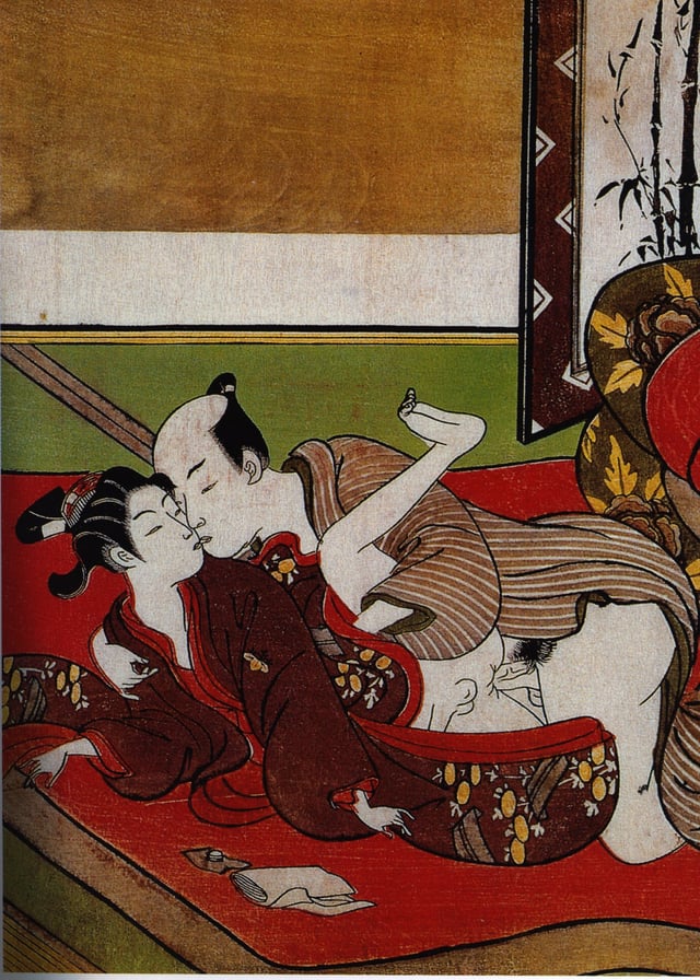 Suzuki Harunobu, A shunga print depicting an older and a younger man