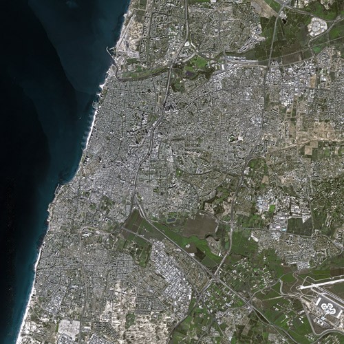 Tel Aviv seen from space in 2003