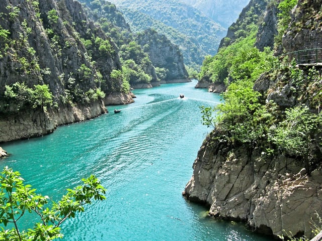 The Matka Canyon and the Treska, on the western edge of the City of Skopje.