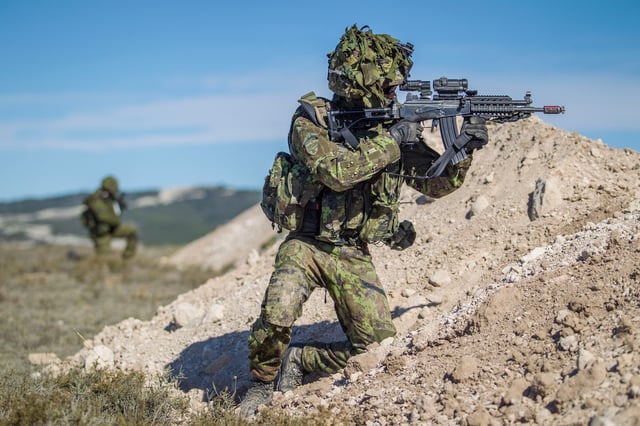 Estonian soldiers during a NATO exercise in 2015