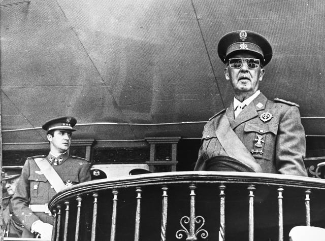 Franco along Juan Carlos of Bourbon in 1969