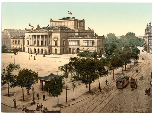 Augustusplatz with Leipzig Opera House, around 1900