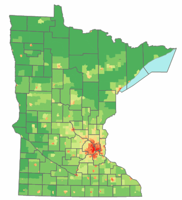 Minnesota's population distribution