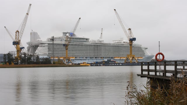 MS Oasis of the Seas, formerly the world's largest passenger ship, was built in Turku.
