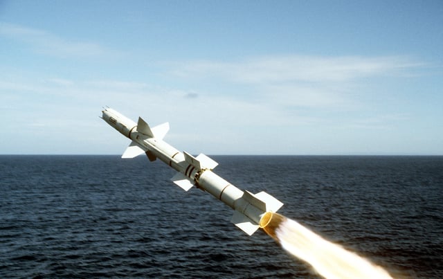 A 1970s-era Talos anti-aircraft missile, fired from a cruiser