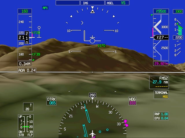 A synthetic vision system display