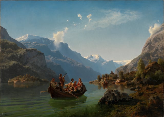 Brudeferd i Hardanger by Adolph Tidemand og Hans Gude, 1848