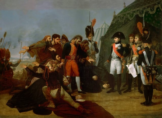 Napoleon accepting the surrender of Madrid during the Peninsular War