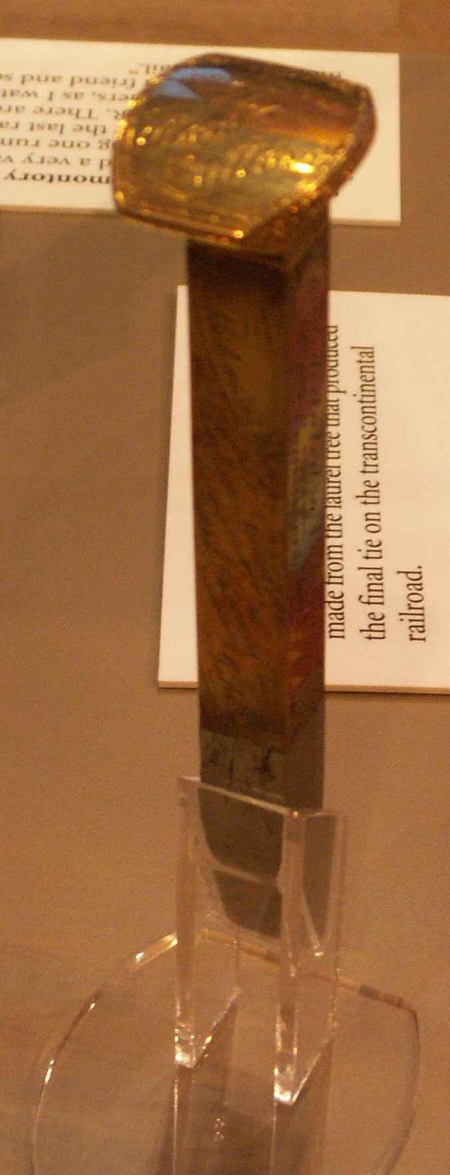 Golden spike, one of four ceremonial spikes driven at the completion
