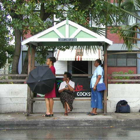 A bus stop in Barbados.