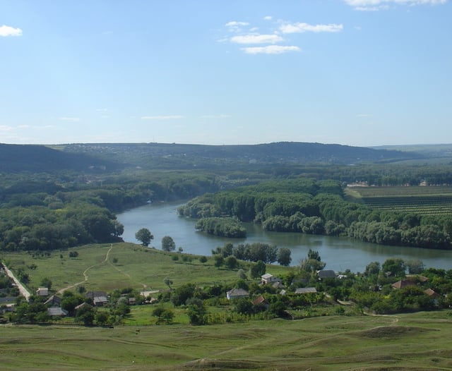Scenery in Moldova, with Dniester River