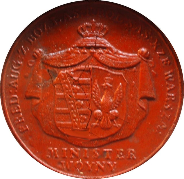Seal of Prince Józef as Minister of War of the Duchy of Warsaw