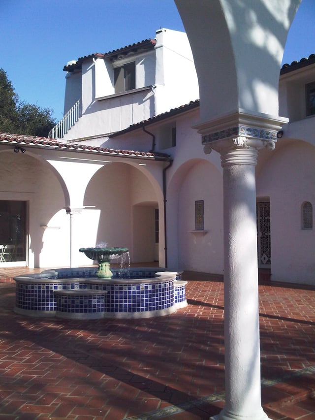 King Gillette Ranch, main residence courtyard, designed by Wallace Neff in the Spanish Colonial Revival architecture style in the 1920s