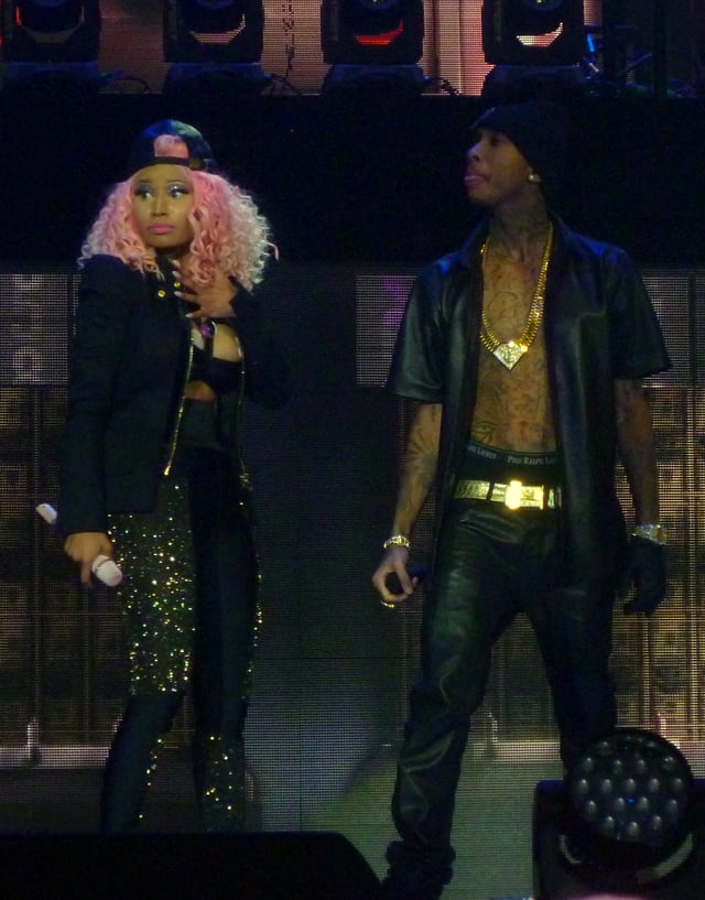 Minaj with Tyga on the Pink Friday: Reloaded Tour at The O2 Arena in London (October 30, 2012)