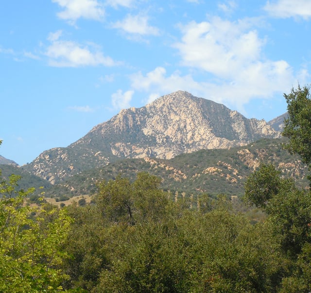 Southern view of Arlington Peak of the Santa Ynez Mountains from Skofield Park