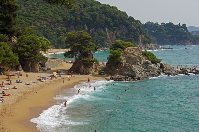 Costa Brava beach. Tourism plays an important role in the Catalan economy.
