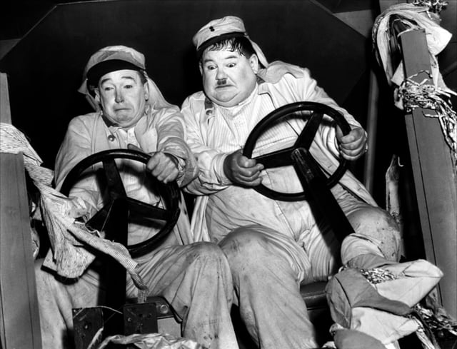 Laurel and Hardy in The Flying Deuces (1939)
