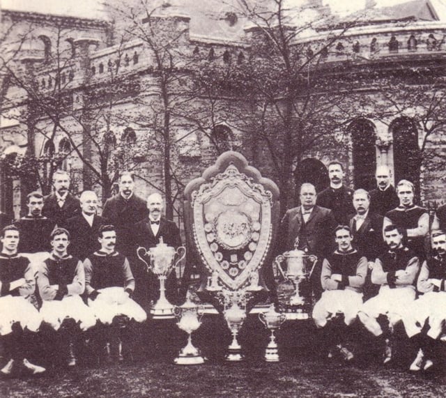 The Aston Villa team of 1899 that won the First Division and Sheriff of London Charity Shield (shared with Queen's Park) as well as a number of county cup honours.
