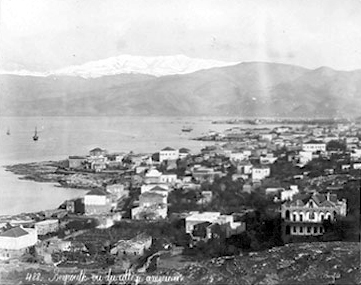 View of Beirut with snow-capped Mount Sannine in the background – 19th century