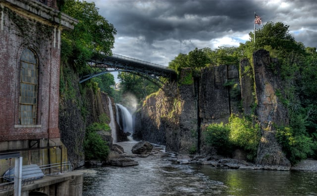 The Great Falls of the Passaic River in Paterson, Passaic County, dedicated as a U.S. National Park in November 2011, incorporates one of the largest waterfalls in the eastern United States.