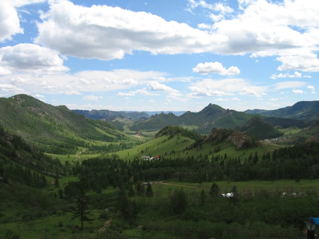 The Khentii Mountains in Terelj, close to the birthplace of Genghis Khan.