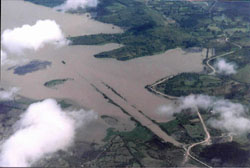 Flooding in Lake Managua after the Hurricane Mitch in 1998