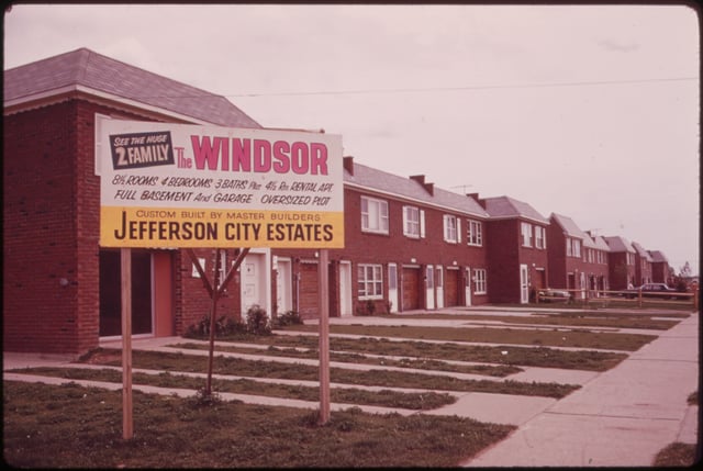 New housing on Staten Island, 1973. Photo by Arthur Tress.