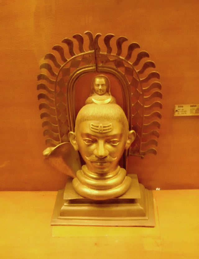 A sculpture of Shiva with Moustache at Archaeological Museum, Goa