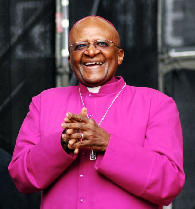 Tutu at the COP17 "We Have Faith: Act Now for Climate Justice Rally", in Durban, November 2011