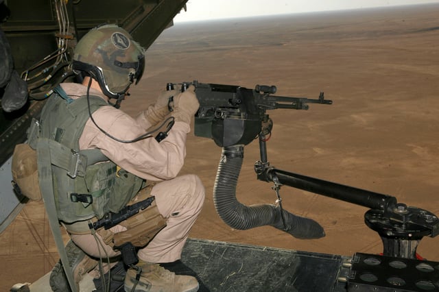 M240 machine gun mounted on V-22 loading ramp