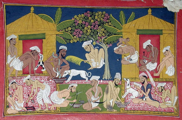 Bhang eaters from India c. 1790.  Bhang is  an edible preparation of cannabis native to the Indian subcontinent. It has been used in food and drink as early as 1000 BCE by Hindus in ancient India.