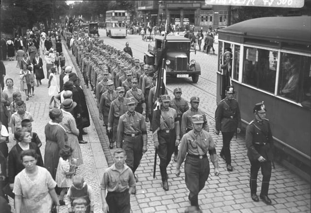 The SA in Berlin in 1932. The group had nearly two million members at the end of 1932.
